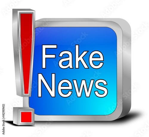 Fake News button - 3D illustration