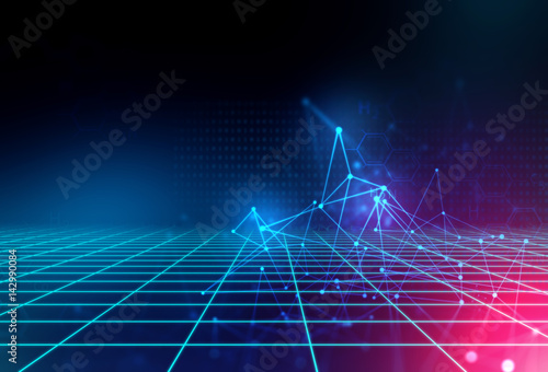 blue geometric shape abstract technology background