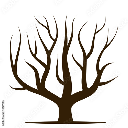Tree without leaves. Vector illustration isolated on a white background  