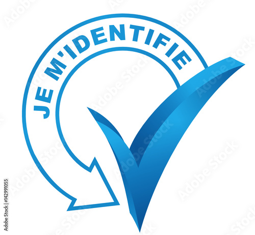 je m'identifie sur symbole validé bleu