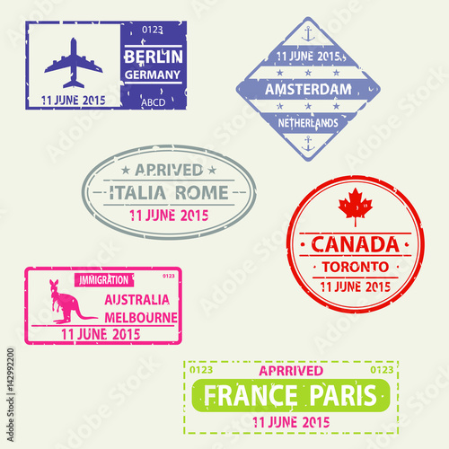 Stamp in the passport, visa