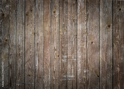 Rustic wood planks background with nice vignetting