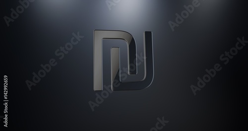 Shekel Currency Black 3d Icon