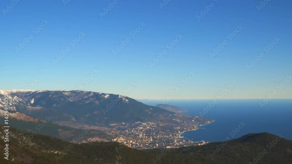 Panorama of Yalta coast from Mount Ai-Petri Crimea. Panorama of Yalta coast from Mount Ai-Petri Crimea.