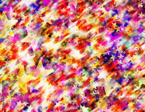many multicolored flying stars background