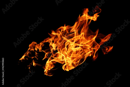 Fire flames isolated on black background © modify260