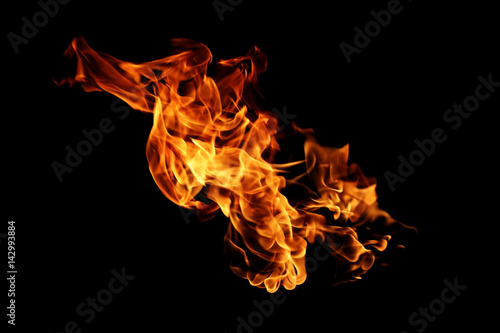 Fire flames isolated on black background © modify260