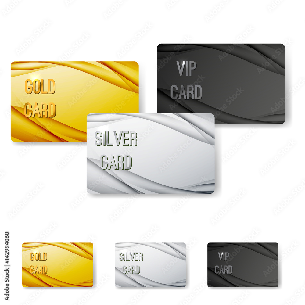 Modern wave abstract vip card collection