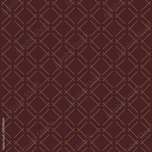 Geometric brown and golden dotted pattern. Seamless abstract modern texture for wallpapers and backgrounds