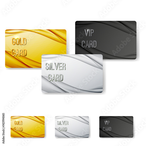 Modern wave abstract vip card collection