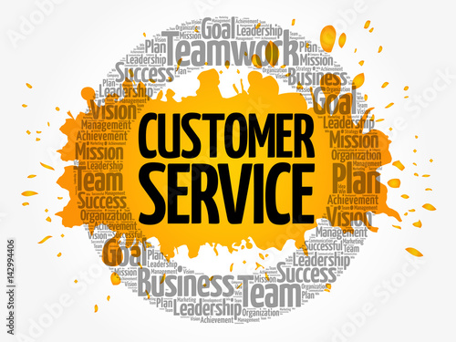 Customer Service word cloud collage, business concept background