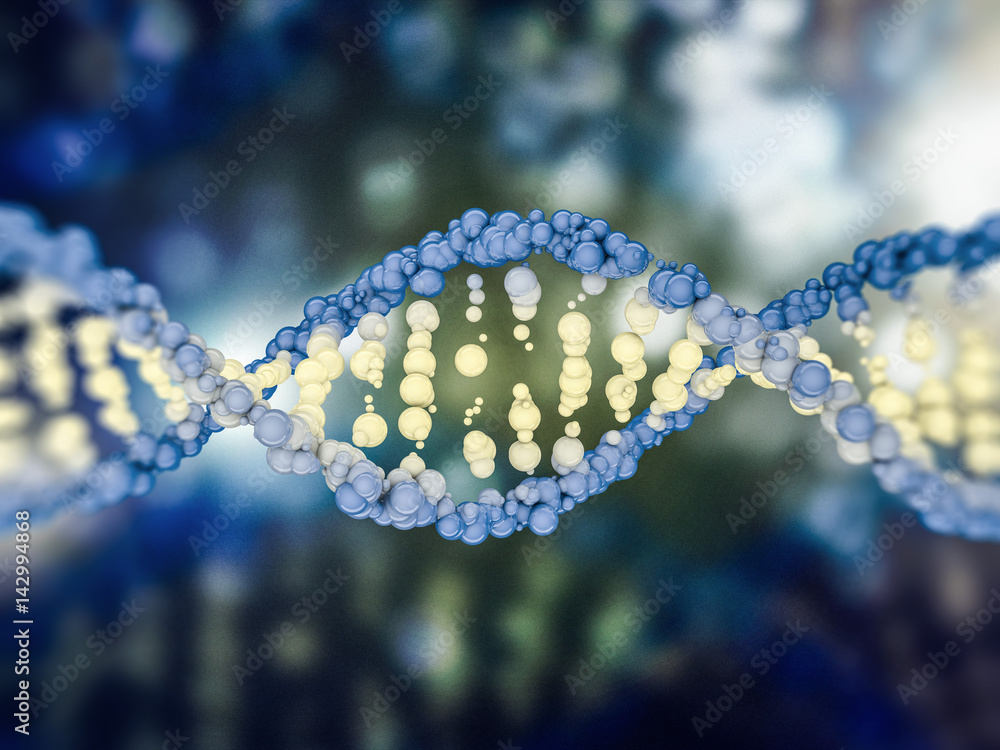 Digital illustration of a DNA model. 3D rendering Digital illustration of a DNA model. 3D rendering