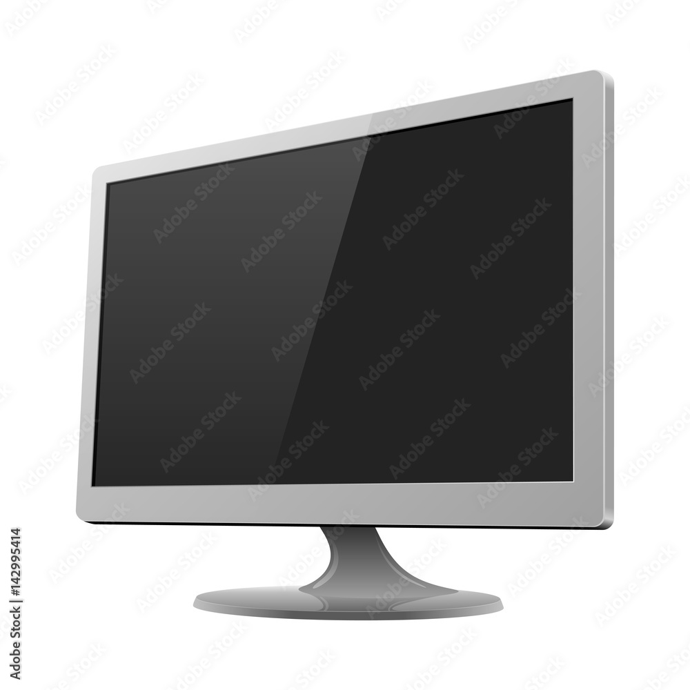 Silver monitor mockup vector illustration Silver monitor mockup vector illustration
