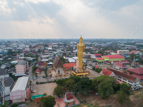 Wallpaper Mural Aerial view of TALLEST STANDING BUDDHA IMAGAE IN Roiet, THAILAND - BURAPAPIRAM TEMPLE  Torontodigital.ca