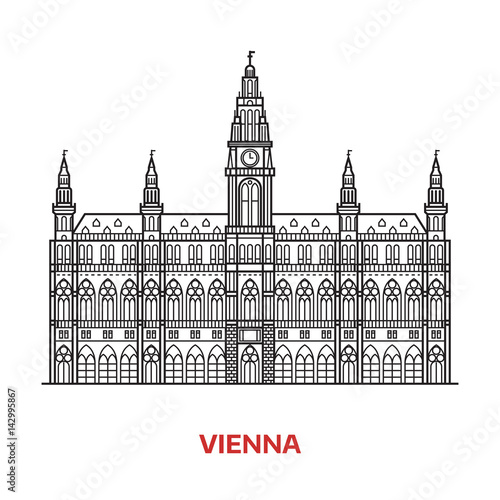 Canvas Print Travel Vienna landmark icon