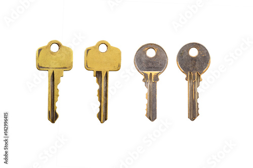 set of keys isolated on white background