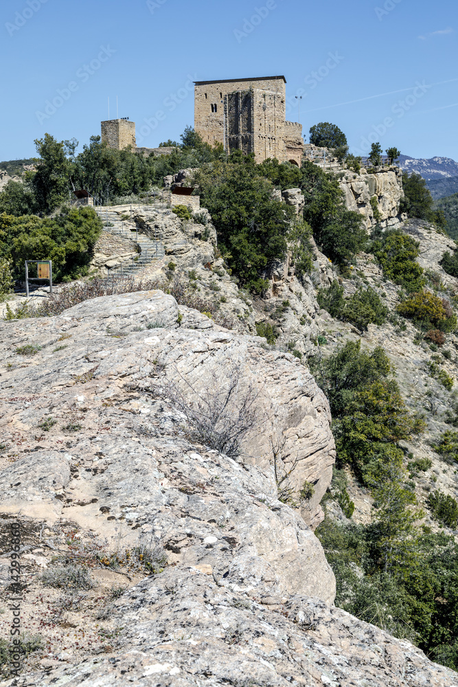 Castle of Llorda located in the municipality of Isona and Conca Della