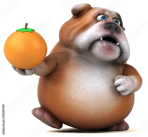 Fun bulldog - 3D Illustration