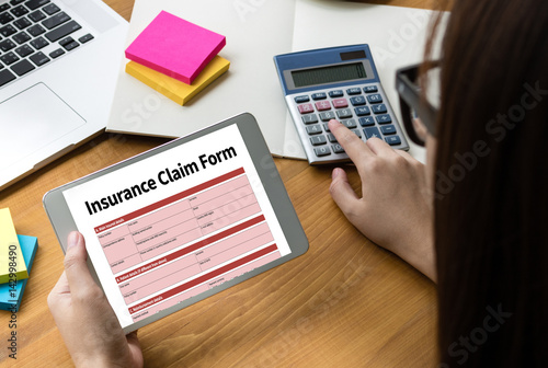 CLAIMS Health insurance form , Business Concept , Insured Claims Emergency Condition