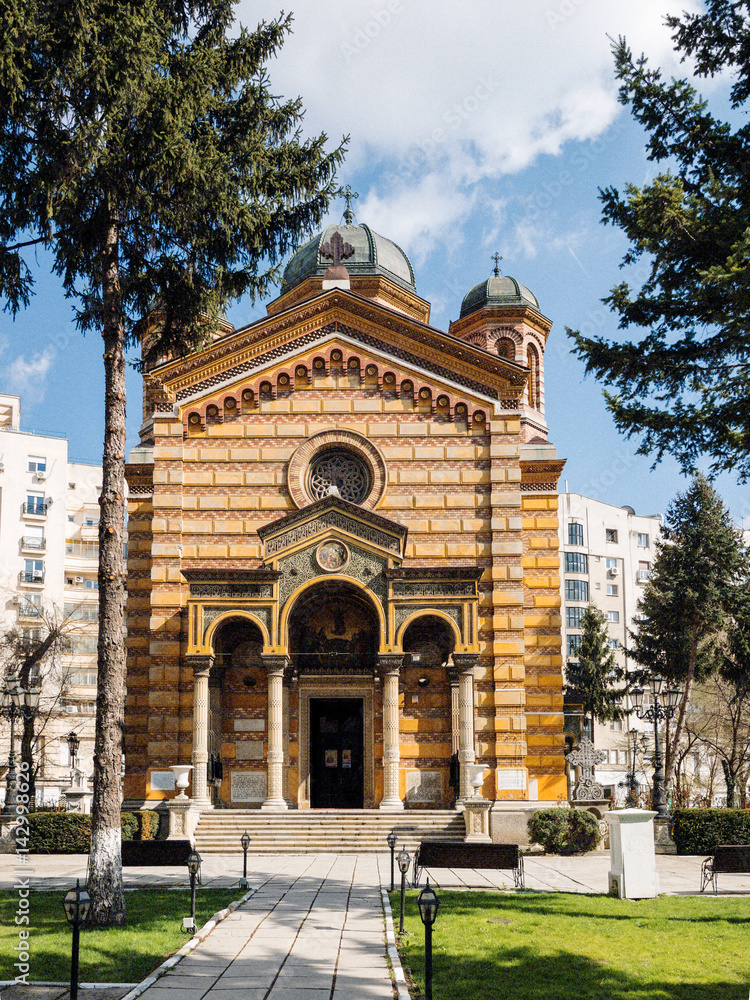 Exterior of Domnita Balasa church in Bucharest, Romania