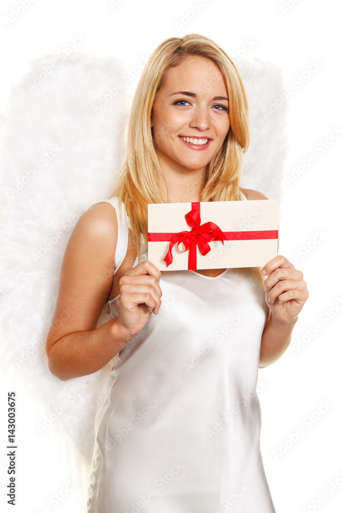 Engel zu Weihnachten mit Einkaufsgutschein Engel zu Weihnachten mit Einkaufsgutschein