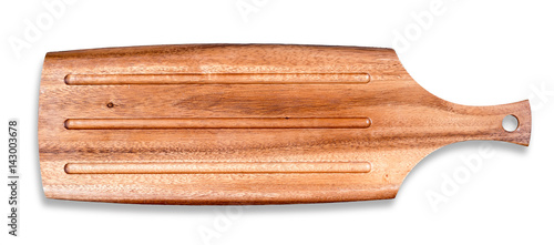 wooden cutting board isolated on a white background,top view