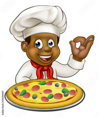 Black Chef Cartoon Character Mascot