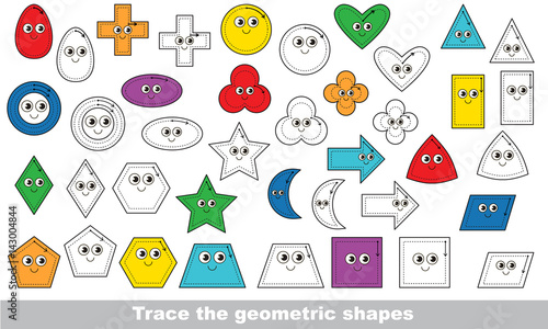 Vector trace educational game for preschool kids.