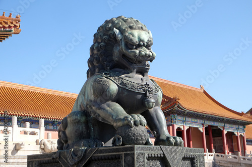 Lion Statue, Forbidden city in Beijing, China 