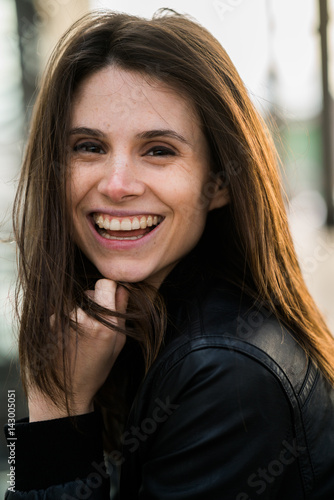 Laughing pretty woman