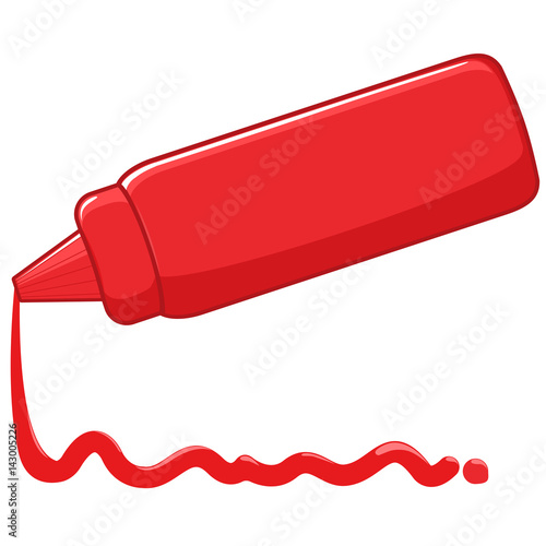 Bottle of ketchup sauce. Vector illustration
