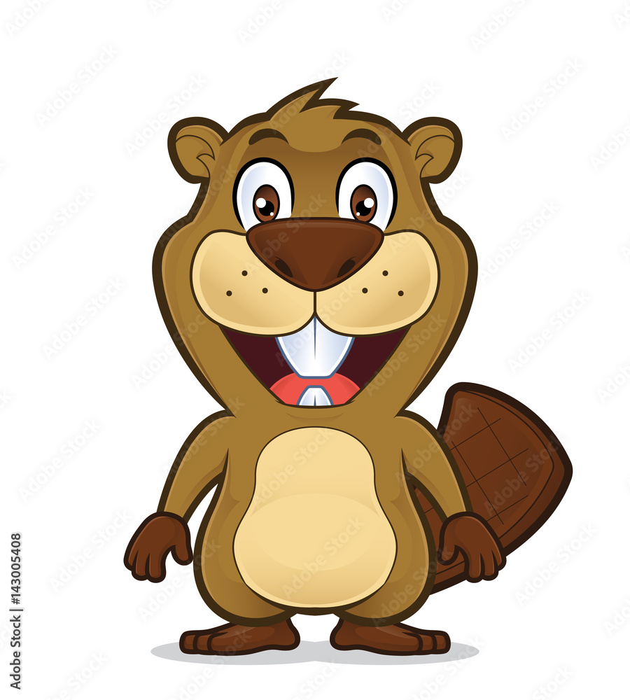 Fototapeta premium Smiling beaver standing