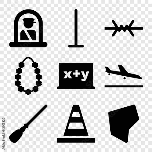 Set of 9 border filled icons