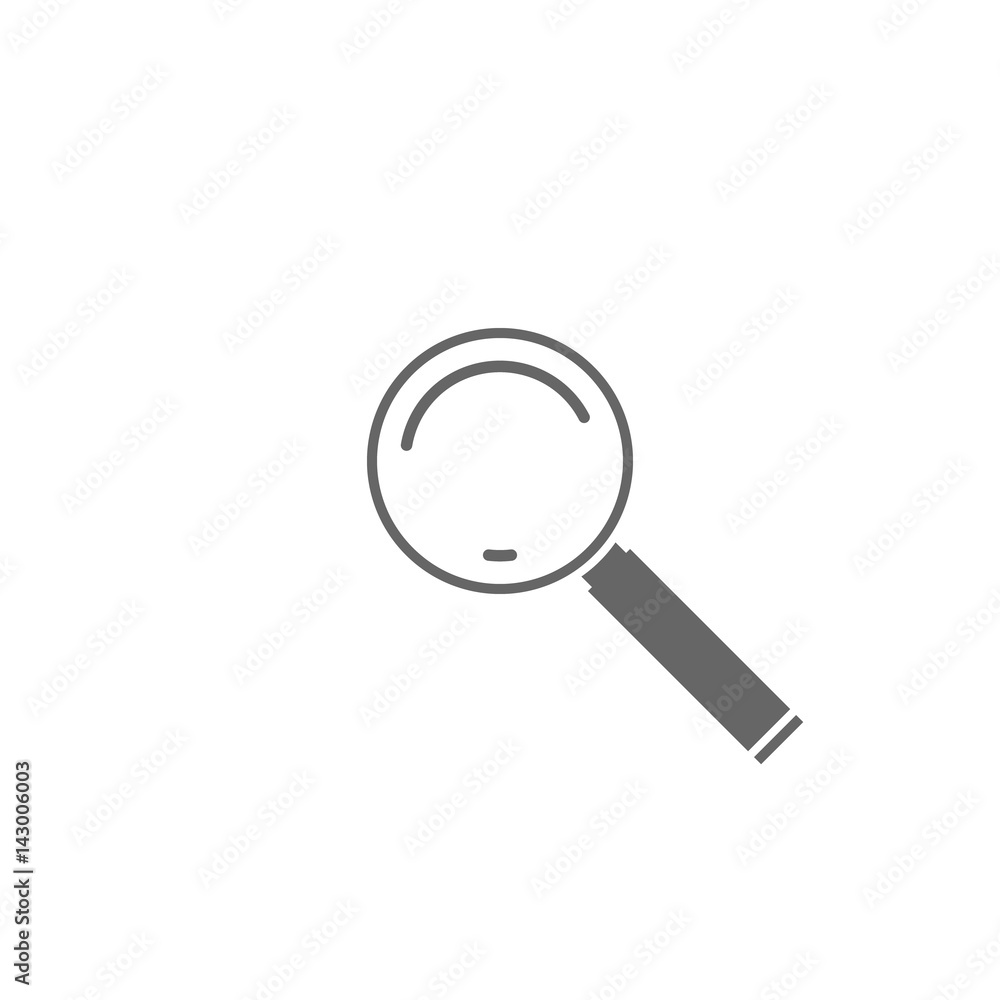 Glass magnifying icon on a white vector illustration