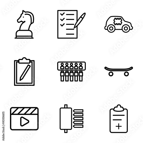 Set of 9 board outline icons