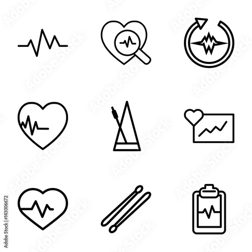Set of 9 beat outline icons