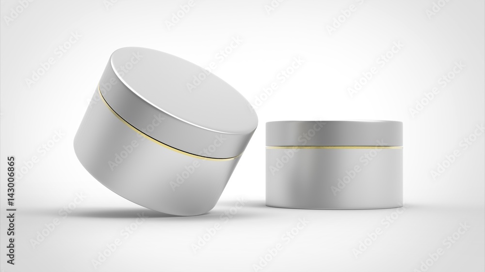 Realistic cosmetic jar mock up isolated on white background. 3d illustrated Realistic cosmetic jar mock up isolated on white background. 3d illustrated