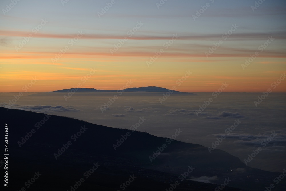 volcano teide at sunset