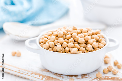 Chickpea on white background