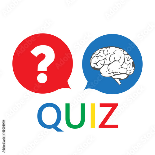 question mark and brain like quiz. concept of quizz time, mind,