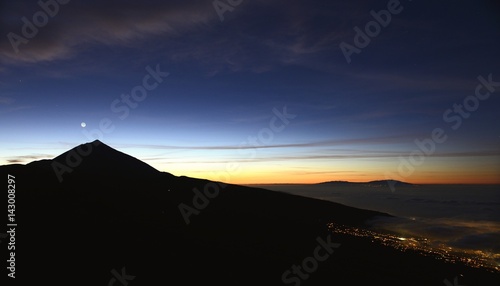 teide volcano and stars