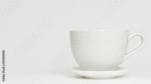 White coffee mug on white background. Isolated. 