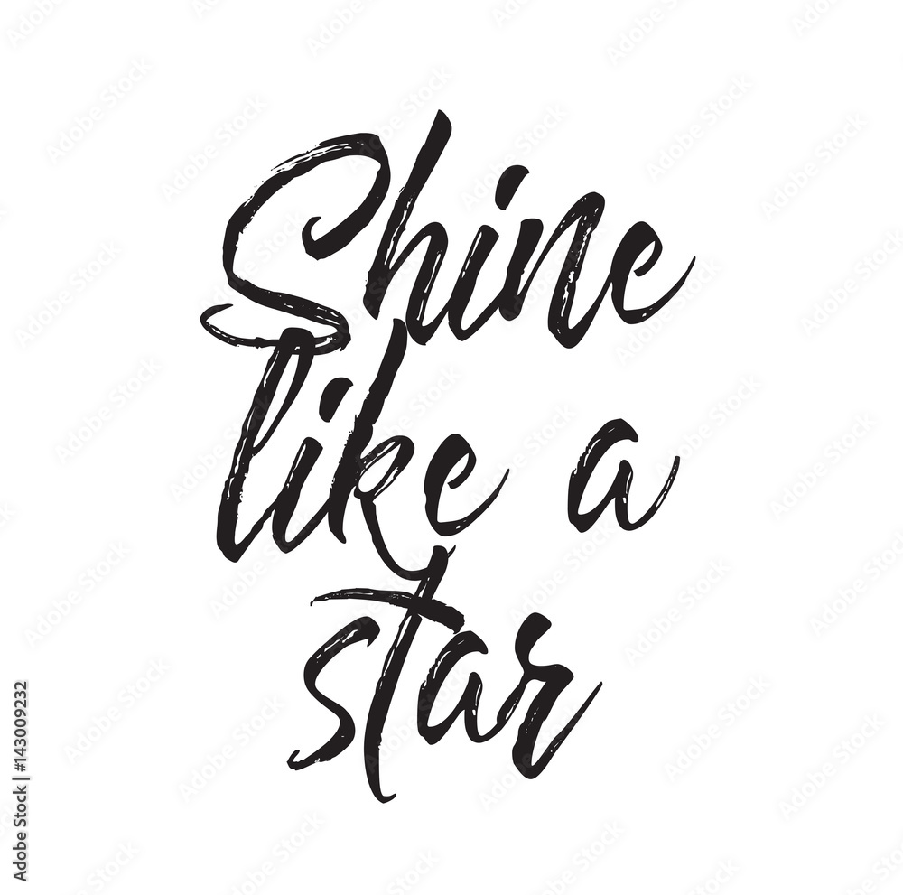 Premium Vector  Shine like a star typography art t shirt designs