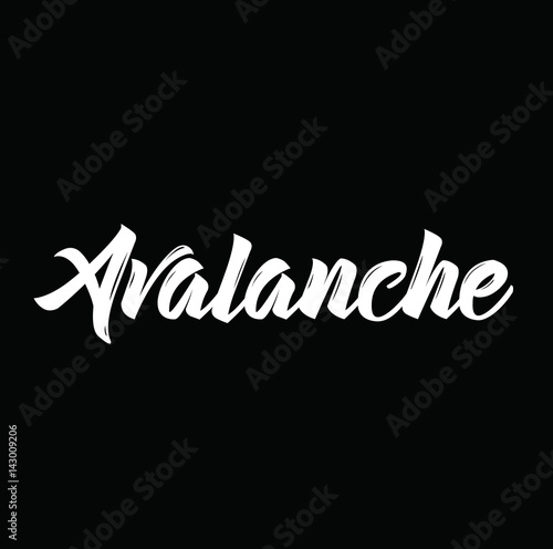 avalanche, text design. Vector calligraphy. Typography poster.