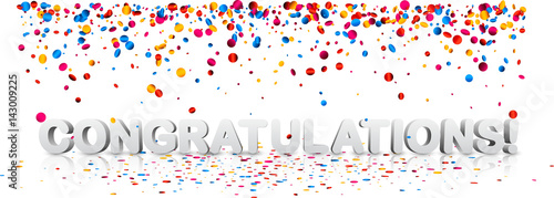 Congratulations background with colorful confetti.