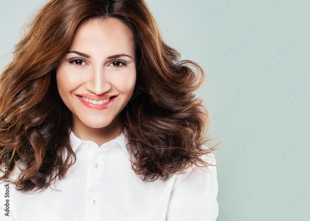 Cute Woman Smiling. Perfect Clever Model with Pretty Smile Cute Woman Smiling. Perfect Clever Model with Pretty Smile
