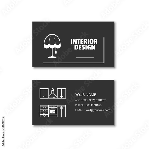 Simple business card of interior designer