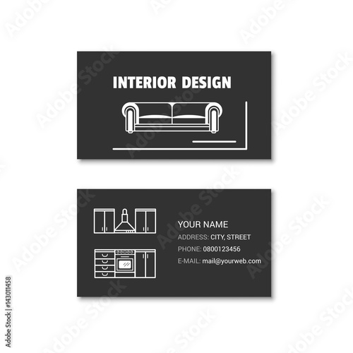Simple business card of interior designer
