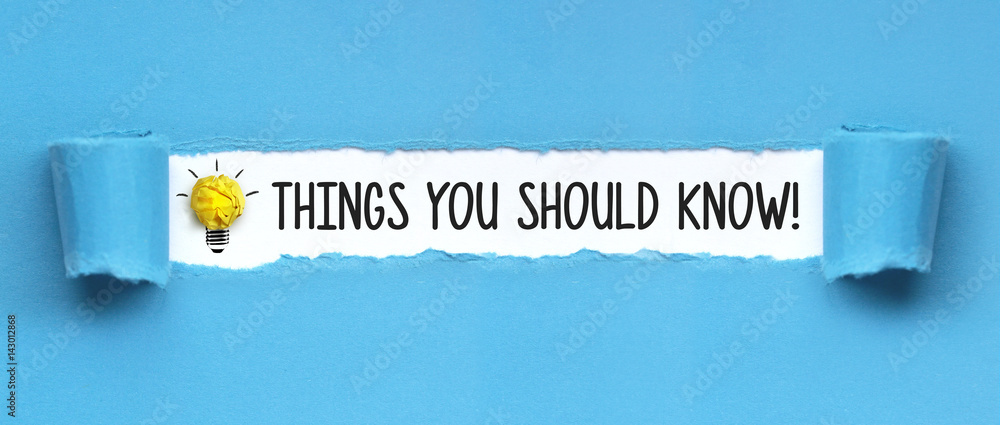 Things you should Know! / papier - obrazy, fototapety, plakaty 