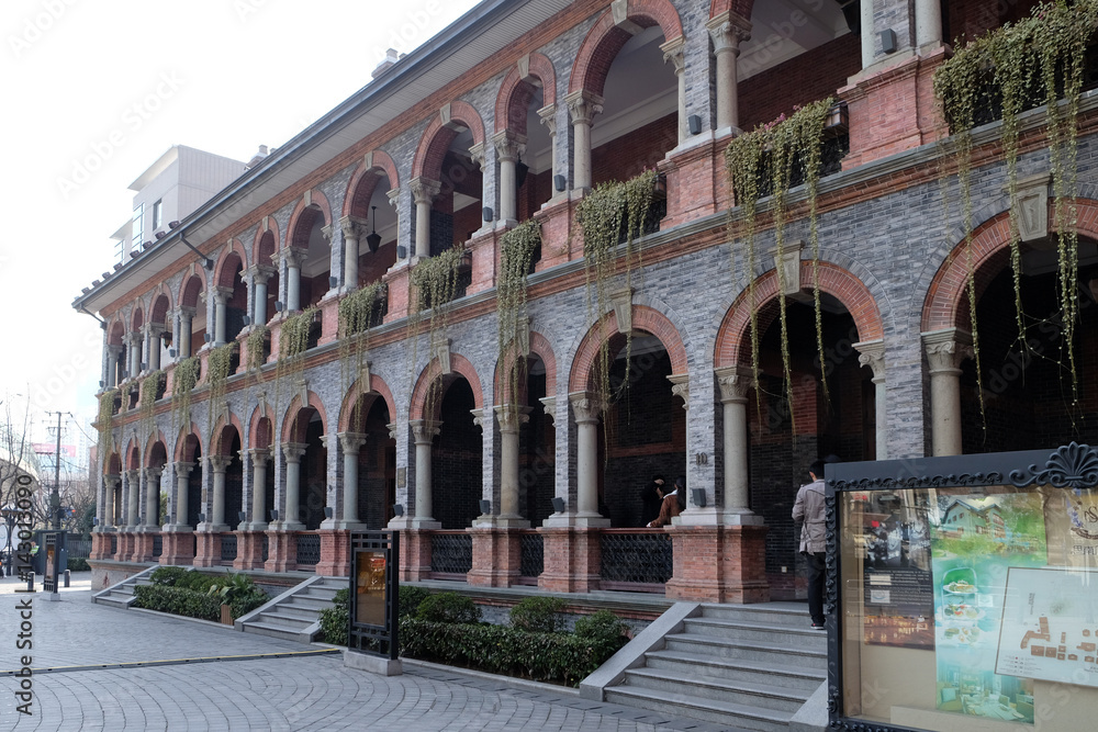The architecture in the old colonial part of Shanghai